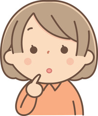キョトンとする女性のイラスト
