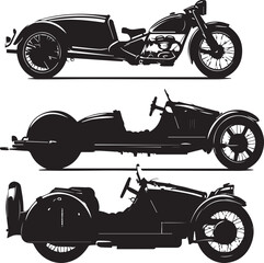 Motor Cycle Abstract Silhouette Vector Graphics Pack
