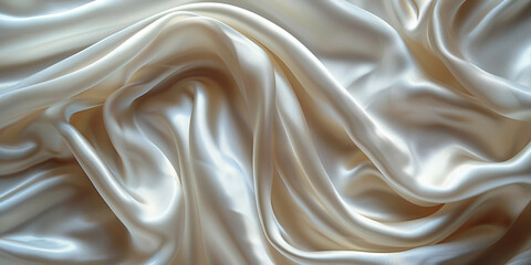 Fototapeta premium pattern Background fabric silk ivory Texture bride silky curve glossy satin affectionate industry drapery wave seductive bedding white fashion clothes drape curtain shiny clothing material depth 