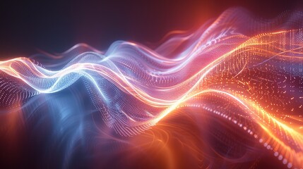 Glowing and smok blue and red waves on red, blue, black background, Generate AI.