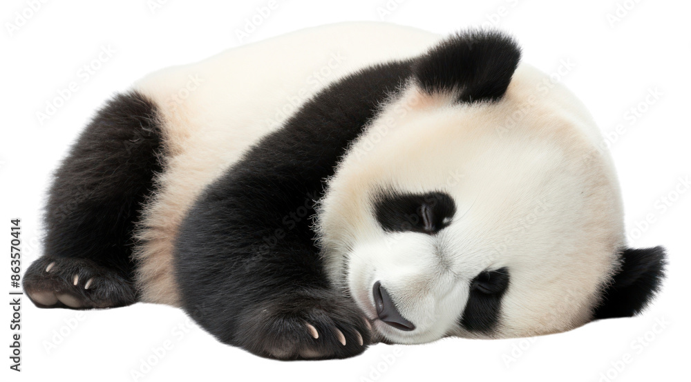 Wall mural png a cute panda wildlife sleeping animal.