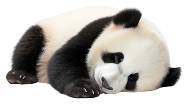PNG A cute panda wildlife sleeping animal. - Powered by Adobe