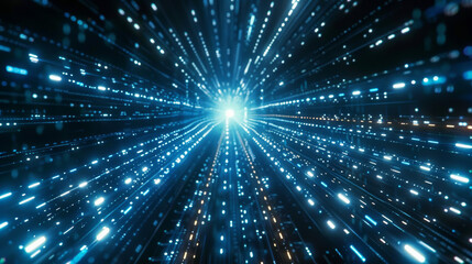 Naklejka premium Futuristic Matrix with Glowing Lines 