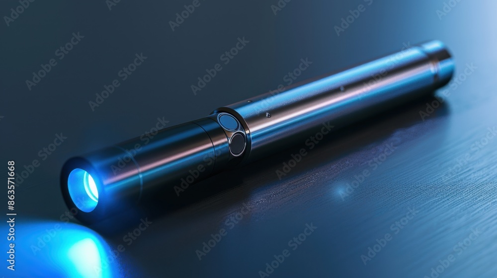 Poster a minimal laser pointer set against a plain background, emphasizing its modern and functional design
