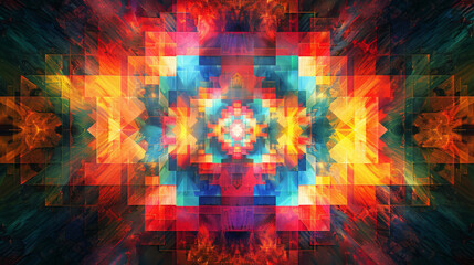 Obraz premium Alert Icon on Vibrant Techno-Patterns 