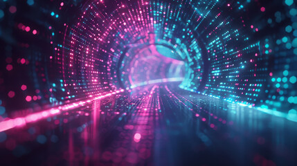 Obraz premium Cyan and Magenta Data Flow Patterns 