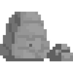 Fototapeta premium Pixel art stone element 4