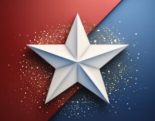 Obraz premium Star with a red, white and blue background