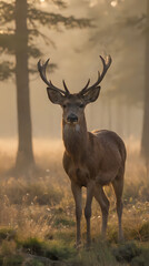a deer that is standing in the grass in the woods