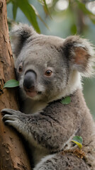 Fototapeta premium a koala bear that is sitting on a tree