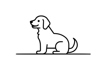 Minimalist Line Art Dog Illustrations, Set of minimalist line art illustrations of a dog in various poses, featuring clean lines and a neutral background.
