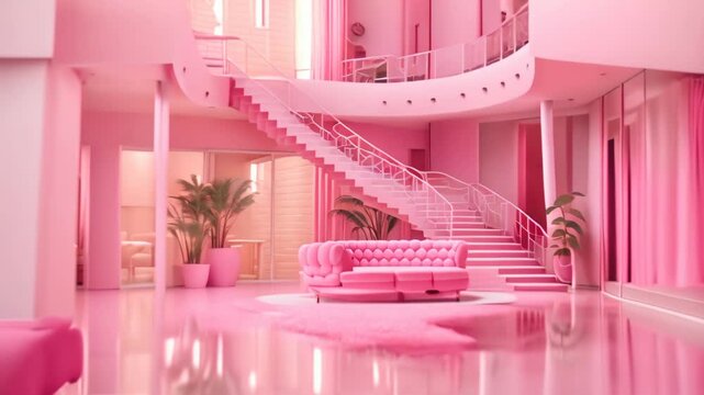 pink bedroom with bed