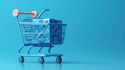 shopping cart Flat style shopping concept.