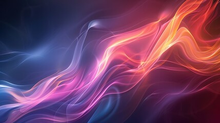 Fototapeta premium Glowing and smok blue and red waves on red, blue, black background, Generate AI.