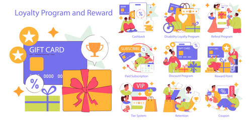 Loyalty Program And Reward. Flat Vector Illustration