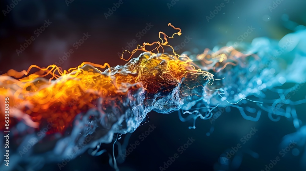 Poster cellular structures of a kilometer marker under microscopic magnification