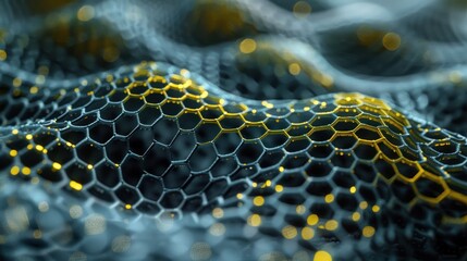 High-tech material with honeycomb pattern
