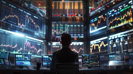 Digital Symphony Intense Financial Analysis with Stocks and Cryptocurrency Data on Multiple Screens