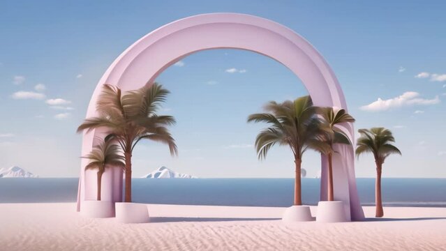 beach with palm trees