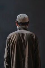 muslim man standing on solid background