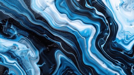 Obraz premium A blue and white swirl pattern with a lot of dots. The blue and white color scheme gives the impression of a calm and peaceful ocean. The dots in the pattern add a sense of movement and energy