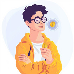 crypto blockchain concept illustration