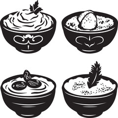 Hummus Abstract Silhouette Vector Graphics Pack