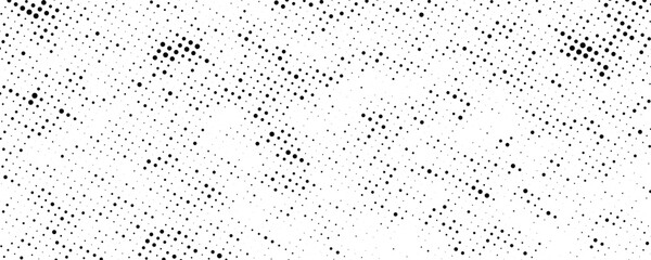 Halftone grit noise texture. Grunge halftone background. Black and white sand noise wallpaper. Retro comic pixelated backdrop. Dirty grain spots, stains, dots textured overlay. Vector