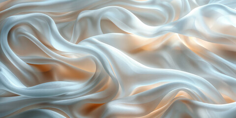 Obraz premium background texture fabric soft white blurred abstract calm peaceful shine movement natural graphic satin silky material effect ripple fashion elegant fold smooth beauty new textile luxurious silk 