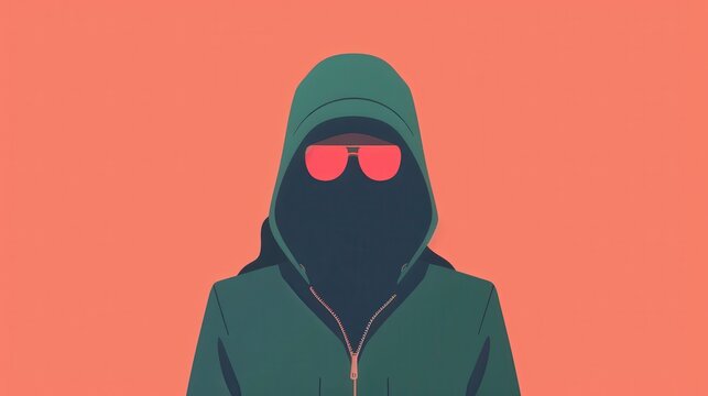 stealthy spy girl flat design front view covert ops theme cartoon drawing Analogous Color Scheme