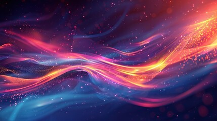 Glowing and smok blue and red waves on red, blue, black background, Generate AI.