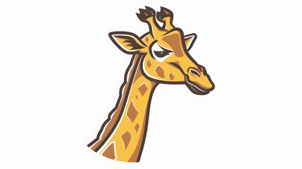 Obraz premium Cute Cartoon Giraffe, Giraffe Animal Concept. Flat Cartoon Style Suitable for Web Landing Page, Banner, Sticker, Card