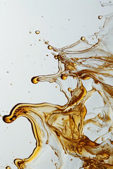 Fototapeta premium Oil wave on a white background, liquid texture and motion