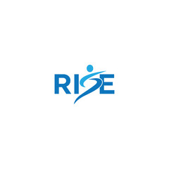 Rise logo, Rise letter with flat syle, people rising star logo template

