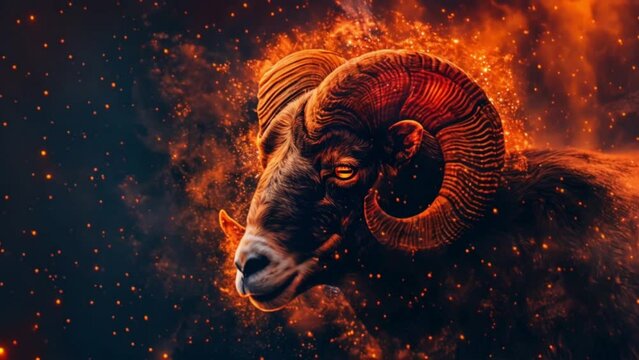 aries fiery ram astrology and zodiac sign Generative AI