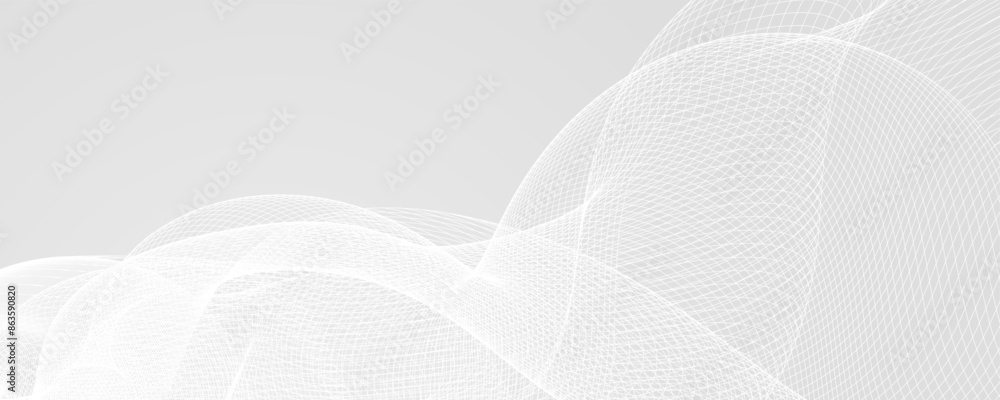 Poster abstract grey wavy background. silver flowing wave line pattern. technology curved undulate stripe w