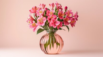 Obraz premium Alstroemeria Flowers in Vase