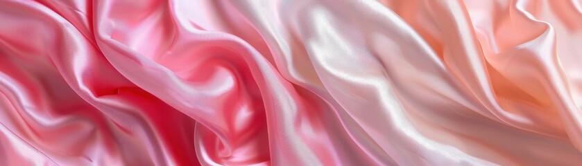 Fototapeta premium Pink, rose, peach, and white silk satin fabric 