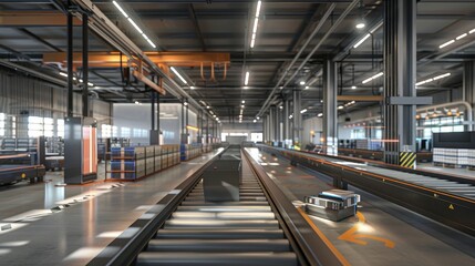 Efficient Automation CuttingEdge Sorting Facility with Holographic Scanners and Conveyor Belts