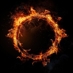 Ring of fire isolated on a black background