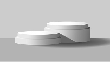 cylinder podium tube circle podium stage 3d Abstract minimal scene mockup products display, Stage showcase. Vector geometric forms