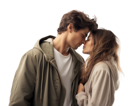 PNG Affectionate togetherness embracing hairstyle.