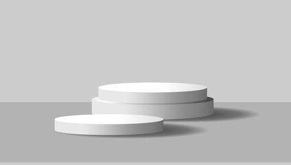 cylinder podium tube circle podium stage 3d Abstract minimal scene mockup products display, Stage showcase. Vector geometric forms