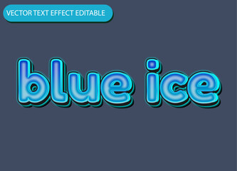 vector text effect editable blue ice