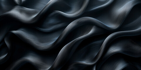 Obraz premium design your space copy background elegant black fabric folds soft beautiful background texture satin silk black background black abstract 