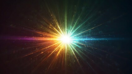 Fototapeta premium heavy lens flare light leak chromatic aberration overlay effect isolated on transparent background