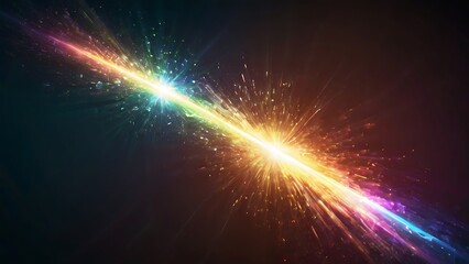 Fototapeta premium heavy lens flare light leak chromatic aberration overlay effect isolated on transparent background