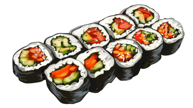 Sushi on transparent background