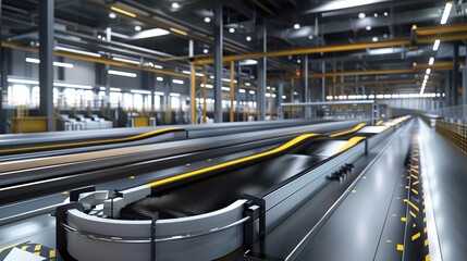 Dynamic Automation Precision in Motion Timelapse of Goods Flowing Through Automated Conveyor System