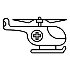 Air ambulance, medical helicopter icon